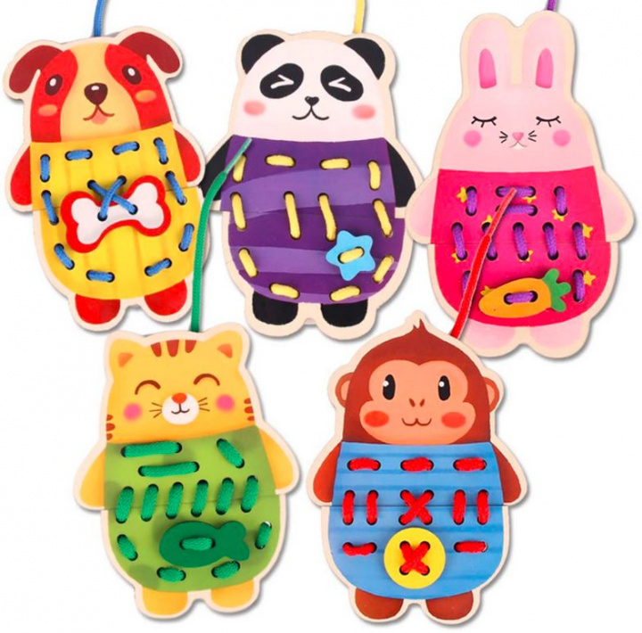 Wooden card - thread, Panda in the group TOYS, KIDS & BABY PRODUCTS / Toys / Crafts at TP E-commerce Nordic AB (38-83256)
