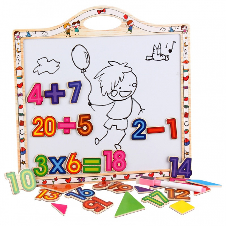 Magnetic board with numbers, shapes, and pen. in the group TOYS, KIDS & BABY PRODUCTS / Toys / Board games / Children\'s games at TP E-commerce Nordic AB (38-83259)