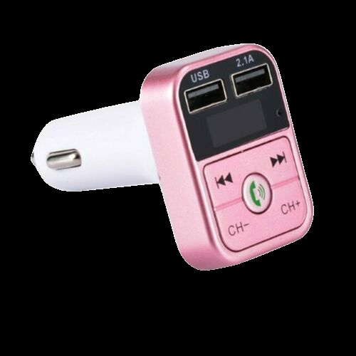 2-in-1 FM transmitter with dual USB ports, display, and buttons, Pink in the group CAR / Car audio & Multimedia / FM-transmitters at TP E-commerce Nordic AB (38-83316)
