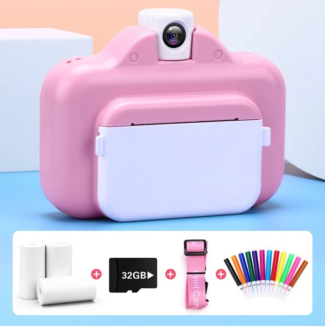 Children\'s camera with WIFI and instant printing, 32GB memory card, 1080P video, Pink. in the group TOYS, KIDS & BABY PRODUCTS / Toys / Toys at TP E-commerce Nordic AB (38-83321)