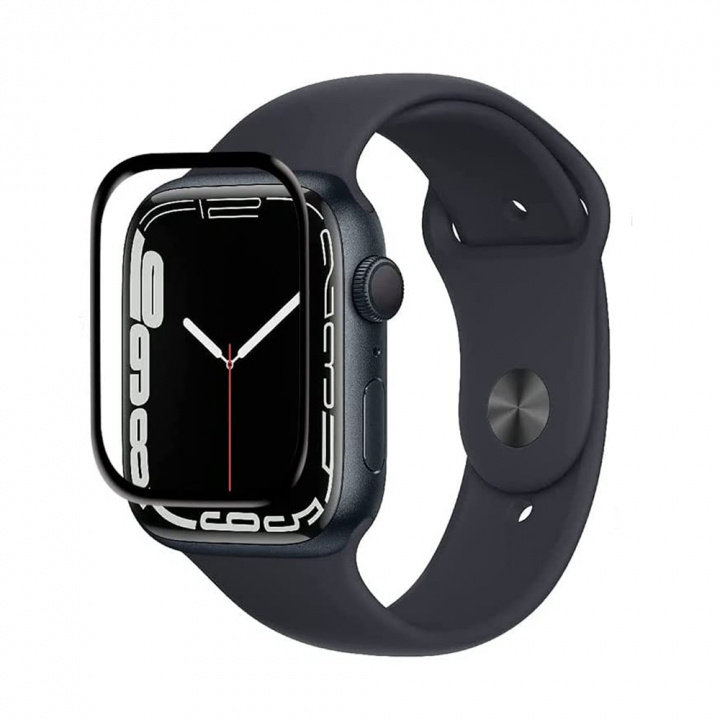 Tempered glass screen protector for Apple Watch 7, 45mm in the group SMARTPHONE & TABLETS / Excercise, home & leisure / Apple Watch & Accessories / Accessories at TP E-commerce Nordic AB (38-83408)