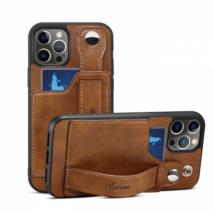 Case with card holder and stand for iPhone 13, Brown. in the group SMARTPHONE & TABLETS / Phone cases / Apple / iPhone 13 / Cases at TP E-commerce Nordic AB (38-83416)
