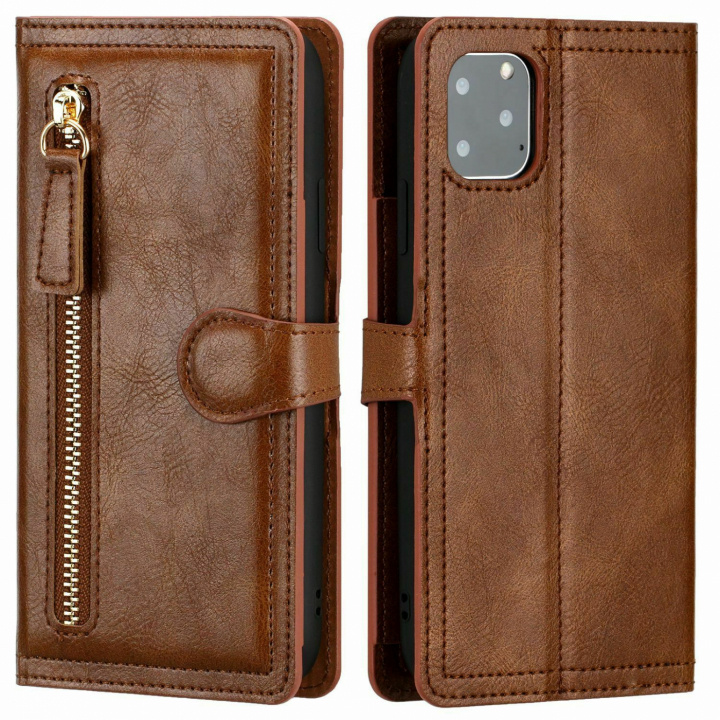 Wallet case for iPhone 13, Brown in the group SMARTPHONE & TABLETS / Phone cases / Apple / iPhone 13 / Wallet Case at TP E-commerce Nordic AB (38-83420)
