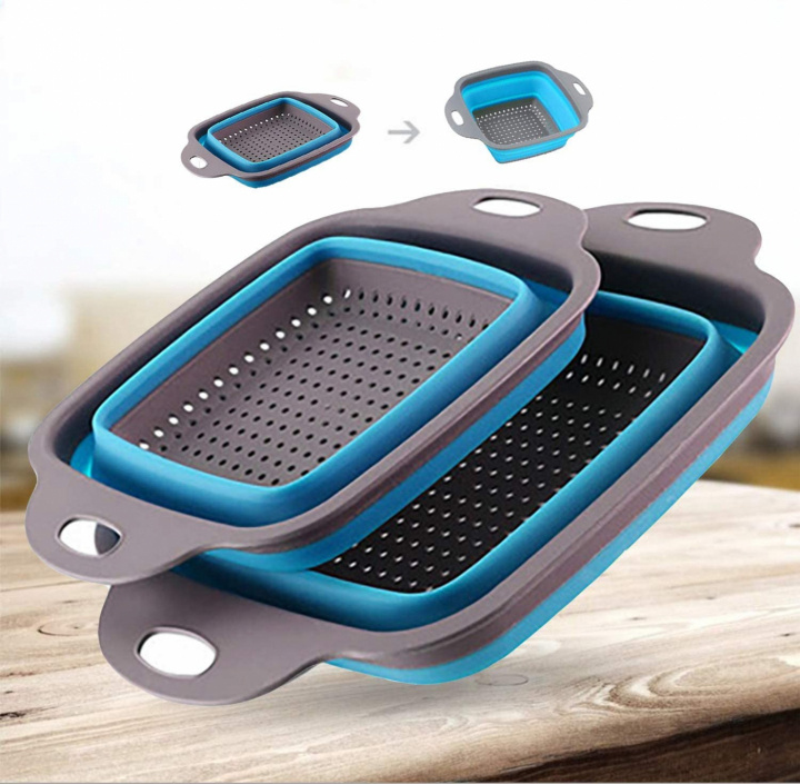 Hopfällbar Durkslag i Silikon in the group HOME, HOUSEHOLD & GARDEN / Kitchen utensils / Other kitchen tools at TP E-commerce Nordic AB (38-83536)