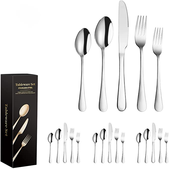 20-delar bestickset, Silver in the group HOME, HOUSEHOLD & GARDEN / Kitchen utensils / Other kitchen tools at TP E-commerce Nordic AB (38-83573)