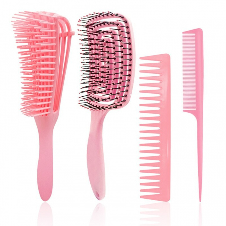 Brush & Comb Set, Pink in the group BEAUTY & HEALTH / Hair & Styling / Hair brushes at TP E-commerce Nordic AB (38-83614)