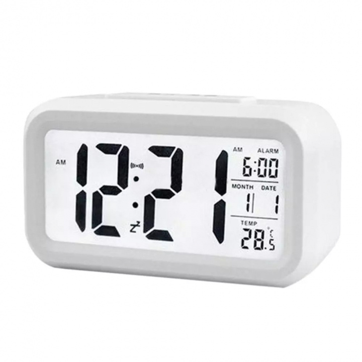 Digital Väckarklocka med LED skärm, Vit in the group HOME, HOUSEHOLD & GARDEN / Watches & Counters / Alarmclocks at TP E-commerce Nordic AB (38-83631)