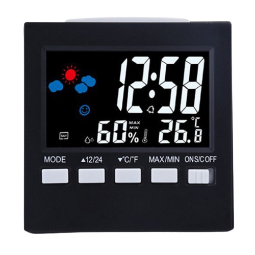 Handy Weather Station with Alarm Clock, Black in the group HOME, HOUSEHOLD & GARDEN / Watches & Counters / Alarmclocks at TP E-commerce Nordic AB (38-83635)