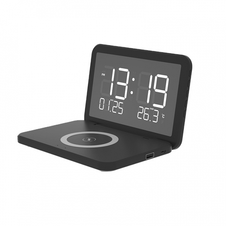 Digital Alarm Clock & Thermometer with QI Charging in the group HOME, HOUSEHOLD & GARDEN / Watches & Counters / Alarmclocks at TP E-commerce Nordic AB (38-83636)