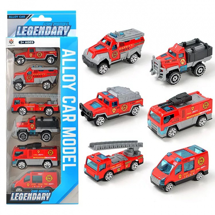 6-pack Toy Cars, Fire Trucks in the group TOYS, KIDS & BABY PRODUCTS / Toys / Toy cars at TP E-commerce Nordic AB (38-83644)