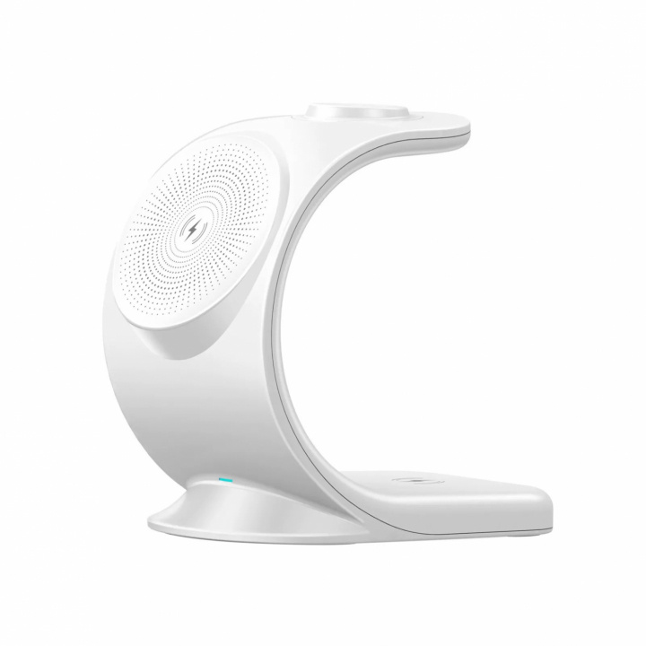 Wireless charger for 3 Apple devices, 15W, White in the group SMARTPHONE & TABLETS / Chargers & Cables / Wireless Qi chargers at TP E-commerce Nordic AB (38-83656)