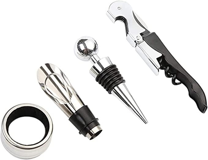 Corkscrew set (wine pourer, seahorse knife, wine ring, wine stopper) in the group Sport, leisure & Hobby / Fun stuff / Smart home at TP E-commerce Nordic AB (38-83690)