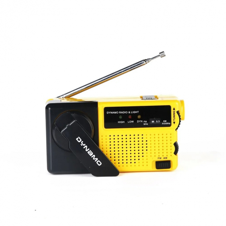 Hand crank radio with LED light - FM radio, USB, 1000mAh in the group HOME ELECTRONICS / Audio & Picture / Home cinema, Hifi & Portable / Radio & Alarm clocks / Radio at TP E-commerce Nordic AB (38-83769)