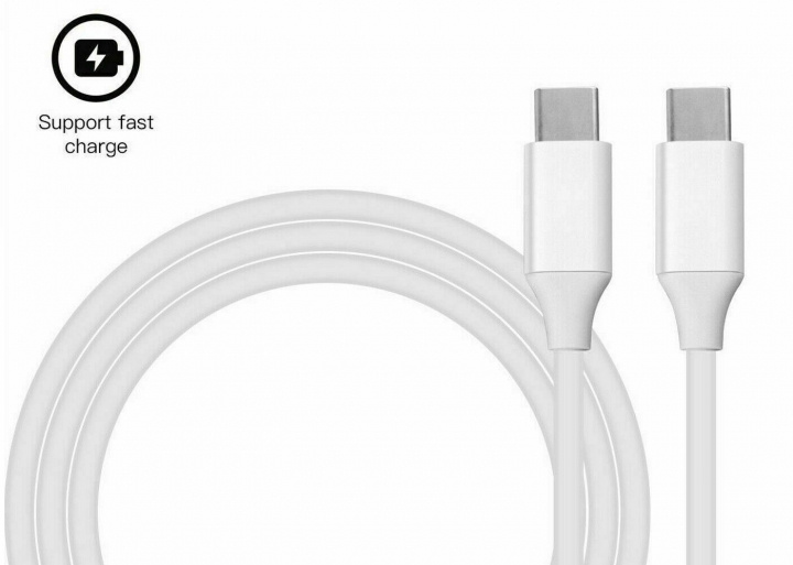 USB-C to USB-C cable 1m, White in the group SMARTPHONE & TABLETS / Chargers & Cables / Cables / Cables Type C at TP E-commerce Nordic AB (38-83877)