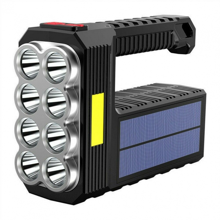 Powerful flashlight with solar cell charging in the group Sport, leisure & Hobby / Flashlights & Head lamps / Flashlights at TP E-commerce Nordic AB (38-83894)