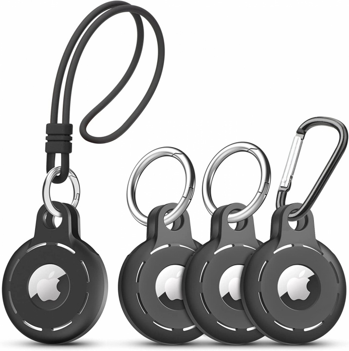 Keyring for Apple AirTag 4-pack, Black in the group SMARTPHONE & TABLETS / Other accessories / Other at TP E-commerce Nordic AB (38-83901)