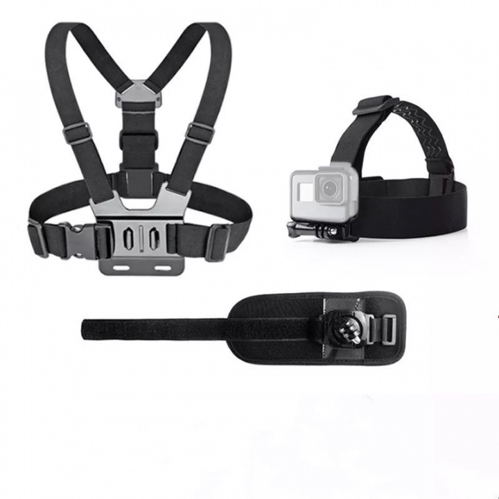 Bröstsele kompatibel med GoPro Hero inkl. Headstrap & Armband in the group Sport, leisure & Hobby / Action cameras & Accessories / Accessories for actioncameras at TP E-commerce Nordic AB (38-83955)