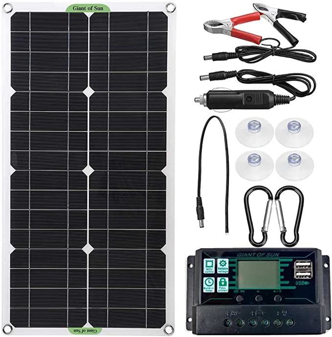 Flexible solar cell kit 50W with charge controller in the group HOME, HOUSEHOLD & GARDEN / Electricity & Lighting / Outdoor lighting / Solar lamp at TP E-commerce Nordic AB (38-83976)