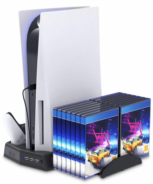 Charging station with cooling fans and game storage for PS5 in the group HOME ELECTRONICS / Game consoles & Accessories / Sony PlayStation 5 / Accessories at TP E-commerce Nordic AB (38-83985)