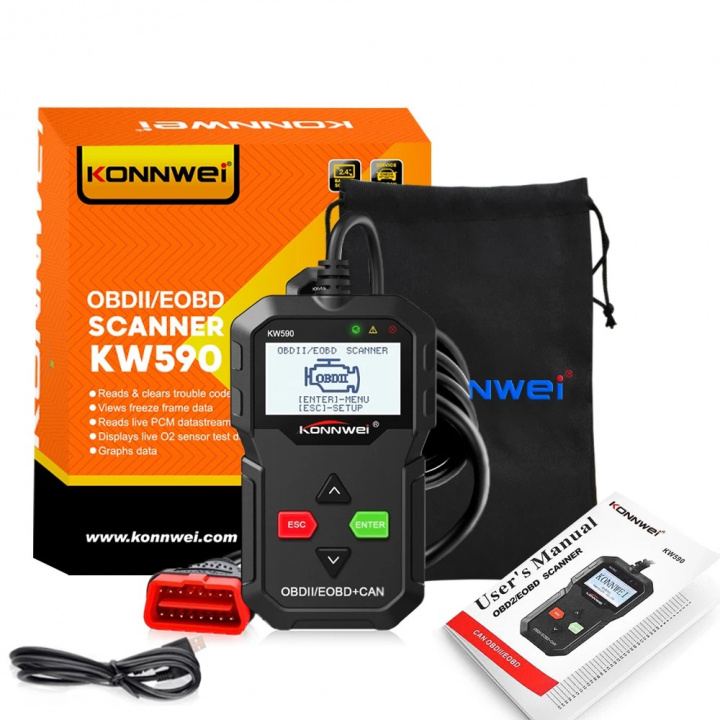 KONNWEI KW590 OBD2 Fault Code Reader/Diagnostic Tool for Cars in the group CAR / Diagnostic tool / Diagnostic tools at TP E-commerce Nordic AB (38-84013)