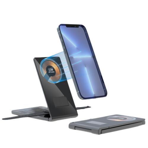 Foldable and Wireless Charger for Smartphone, iWatch, Airpods in the group SMARTPHONE & TABLETS / Chargers & Cables / Wireless Qi chargers at TP E-commerce Nordic AB (38-84105)