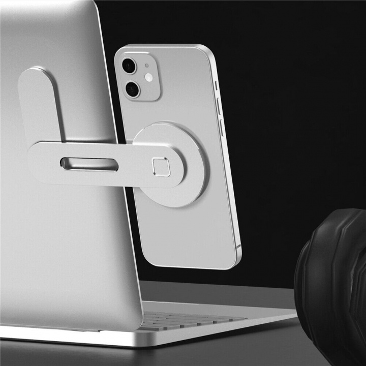 Magnetic mobile holder for laptop or screen, Silver in the group SMARTPHONE & TABLETS / Other accessories / Docks, Tripods & Holders at TP E-commerce Nordic AB (38-84109)