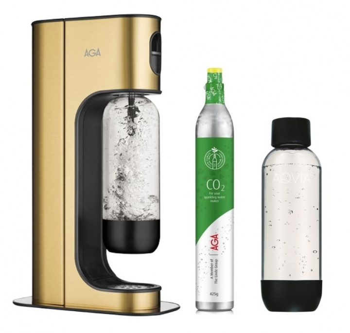 AGA EXCLUSIVE BRASS BLACK 2 PET Carbonator/Carbonation Cartridge in the group HOME, HOUSEHOLD & GARDEN / Household appliances / Water & Juice / Carbonation machines / Carbonation machines at TP E-commerce Nordic AB (38-84110)
