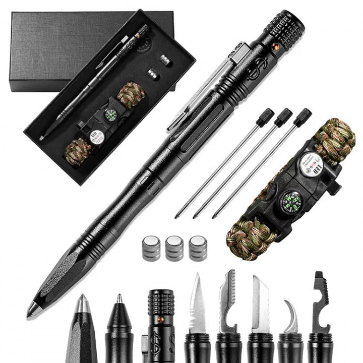 Multifunctional and Tactical Pen with Camping Accessories in the group Sport, leisure & Hobby / Outdoor recreation / Outdoor recreation gadgets at TP E-commerce Nordic AB (38-84168)