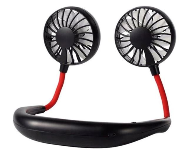 Sporty neck fan that hangs around the neck, Black in the group HOME, HOUSEHOLD & GARDEN / Fans & Climate products / Handheld fans & Mini fans at TP E-commerce Nordic AB (38-84228)