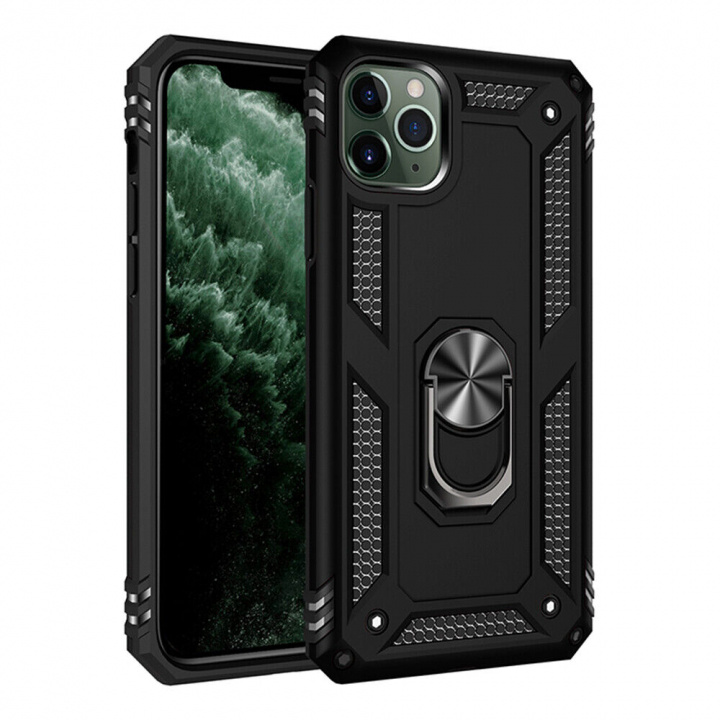 Mobile Case for iPhone 15 Pro with Ring Holder, Black in the group SMARTPHONE & TABLETS / Phone cases / Apple / iPhone 15 at TP E-commerce Nordic AB (38-84278)