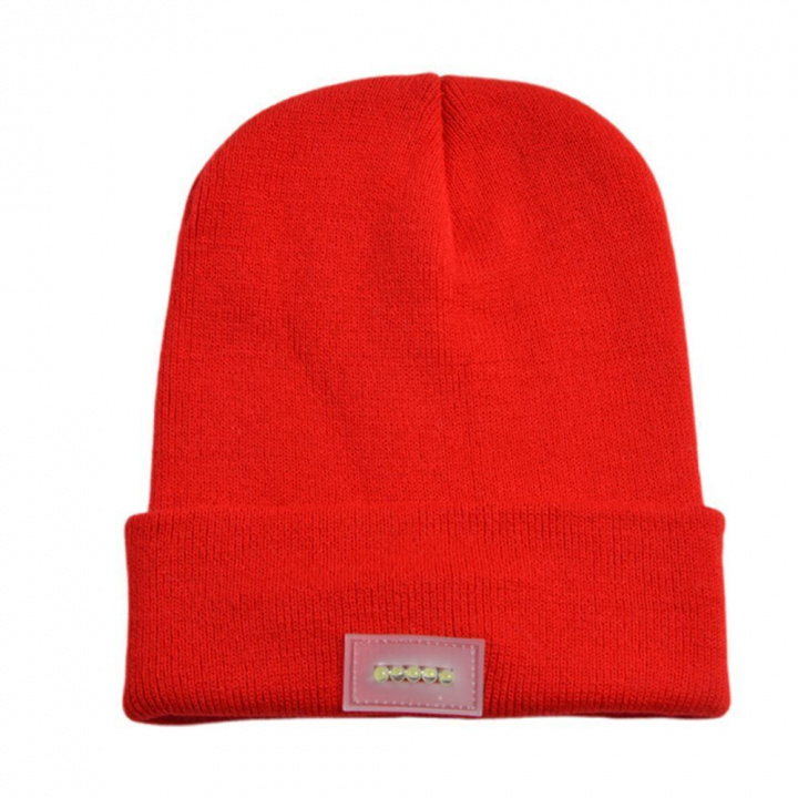 LED beanie with five built-in lights - Red in the group Sport, leisure & Hobby / Flashlights & Head lamps / Headlamps at TP E-commerce Nordic AB (38-84296)