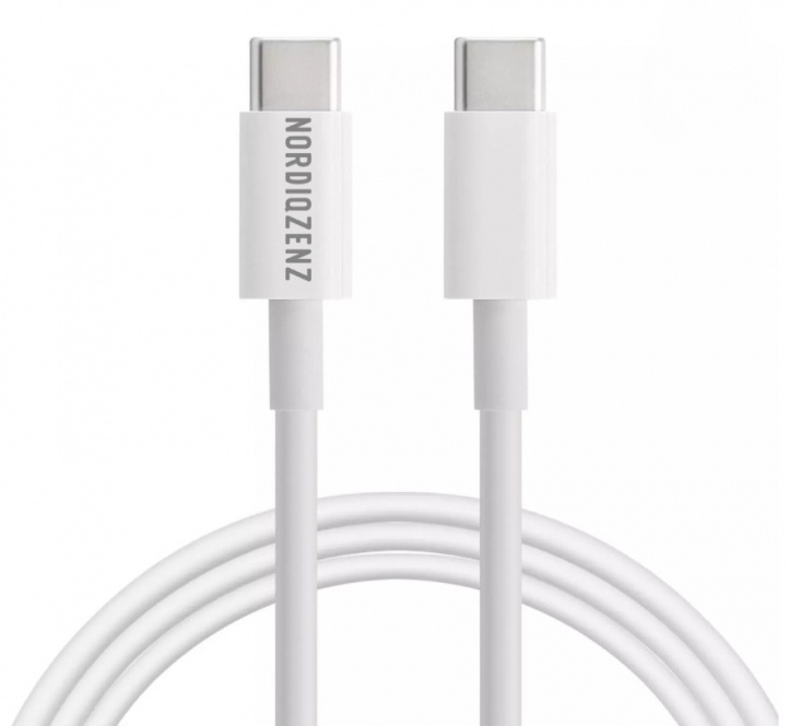 NORDIQZENZ 60W USB Cable Type-C to USB-C, 30 cm, White in the group COMPUTERS & PERIPHERALS / Computer cables / USB / USB-C at TP E-commerce Nordic AB (38-84419)