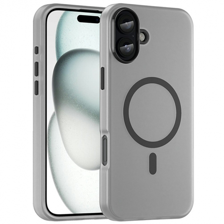 Semi-transparent case with MagSafe for iPhone 16, Black in the group SMARTPHONE & TABLETS / Phone cases / Apple / iPhone 16 at TP E-commerce Nordic AB (38-84438)