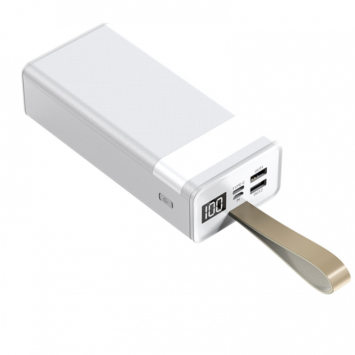 Powerbank 50 000mAh w. digital display and light, White in the group SMARTPHONE & TABLETS / Chargers & Cables / Powerbanks at TP E-commerce Nordic AB (38-84475)