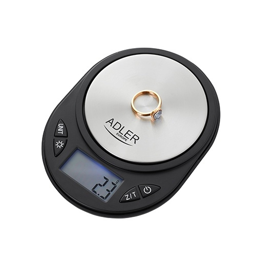 Adler small precision scale, black in the group HOME, HOUSEHOLD & GARDEN / Kitchen utensils / Kitchen scales at TP E-commerce Nordic AB (38-84692)