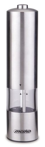 Mesko electric salt & pepper mill in silver in the group HOME, HOUSEHOLD & GARDEN / Kitchen utensils / Salt mills & Pepper mills at TP E-commerce Nordic AB (38-84752)