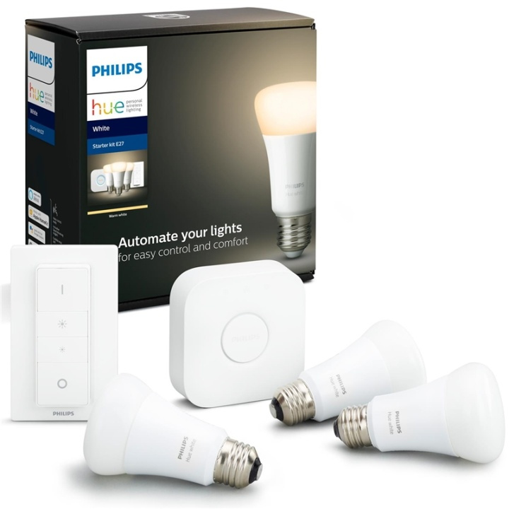 Philips Hue Startkit White E27 m fjärr in the group HOME, HOUSEHOLD & GARDEN / Smart home / Smart Lights at TP E-commerce Nordic AB (38-85055)