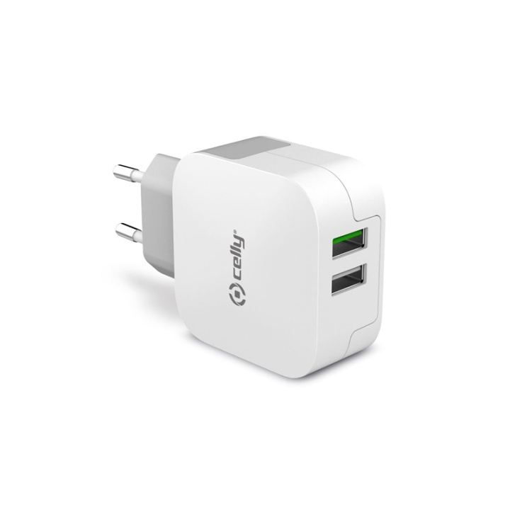 Celly USB-laddare 2xUSB 3,4A (17W) in the group SMARTPHONE & TABLETS / Chargers & Cables / Adapters at TP E-commerce Nordic AB (38-85665)