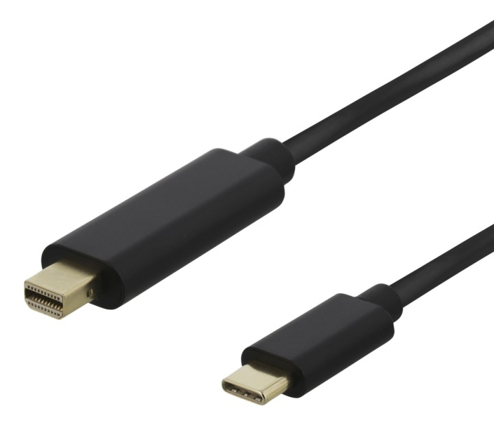 DELTACO USB-C - MiniDP cable, 0.5m, 21.6 Gbit/s, 3840x2160 60Hz, black in the group COMPUTERS & PERIPHERALS / Computer cables / DisplayPort / Cables at TP E-commerce Nordic AB (38-85713)
