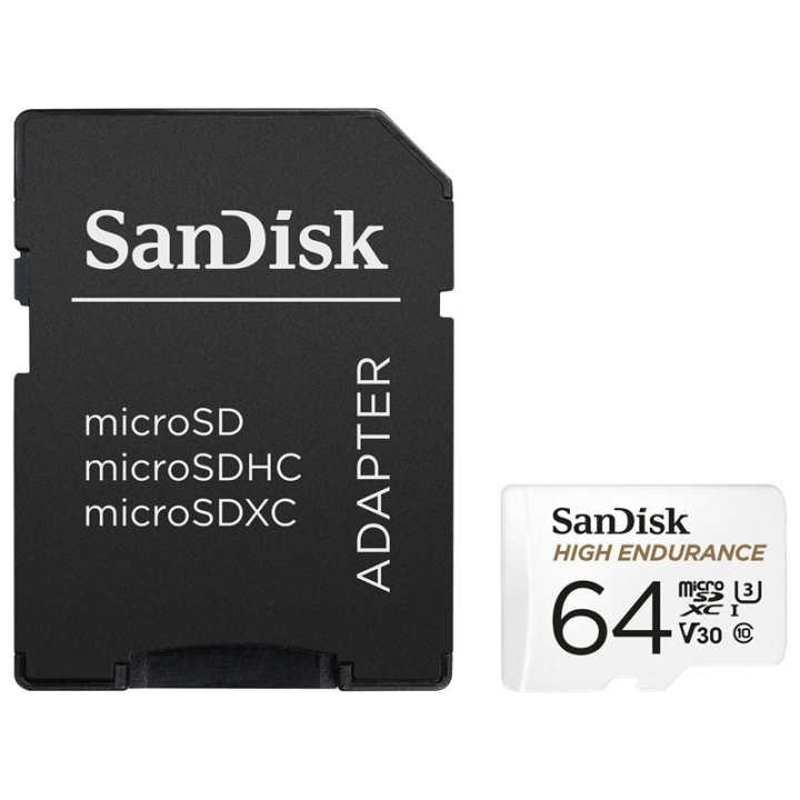 Sandisk Minneskort MicroSDXC 64GB För Bilkamera/Videmonitor med adapter in the group HOME ELECTRONICS / Storage media / Memory cards / MicroSD/HC/XC at TP E-commerce Nordic AB (38-85907)