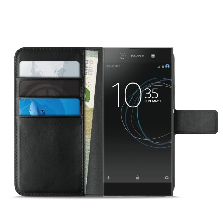 Puro Sony Xperia XA1, Plånboksfodral Milano, Svart in the group SMARTPHONE & TABLETS / Phone cases / Sony at TP E-commerce Nordic AB (38-86277)