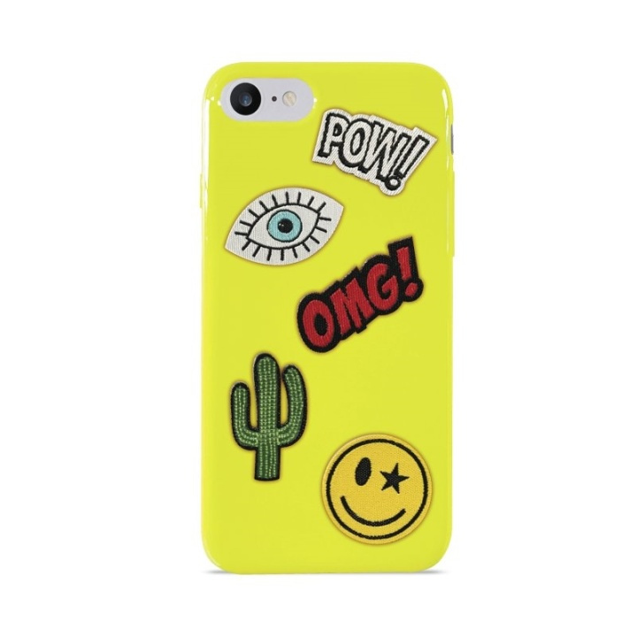 Puro Case for iPhone SE/8/7, Patch Mania, 5 stickers, Customizable, Yellow in the group SMARTPHONE & TABLETS / Phone cases / Apple / iPhone 7 / Cases at TP E-commerce Nordic AB (38-86279)