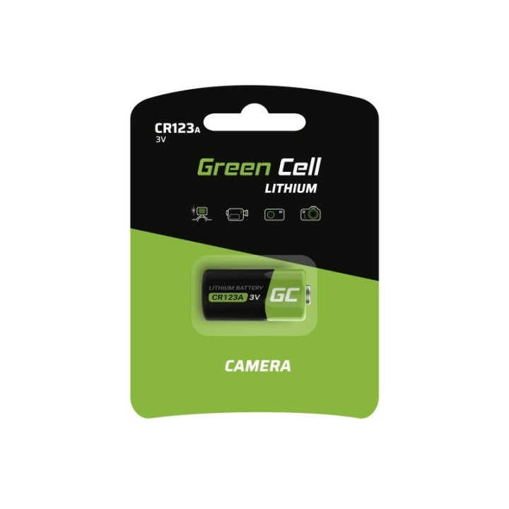Green Cell CR123A Lithium battery 3V 1400mAh in the group HOME ELECTRONICS / Batteries & Chargers / Batteries / Other at TP E-commerce Nordic AB (38-86542)