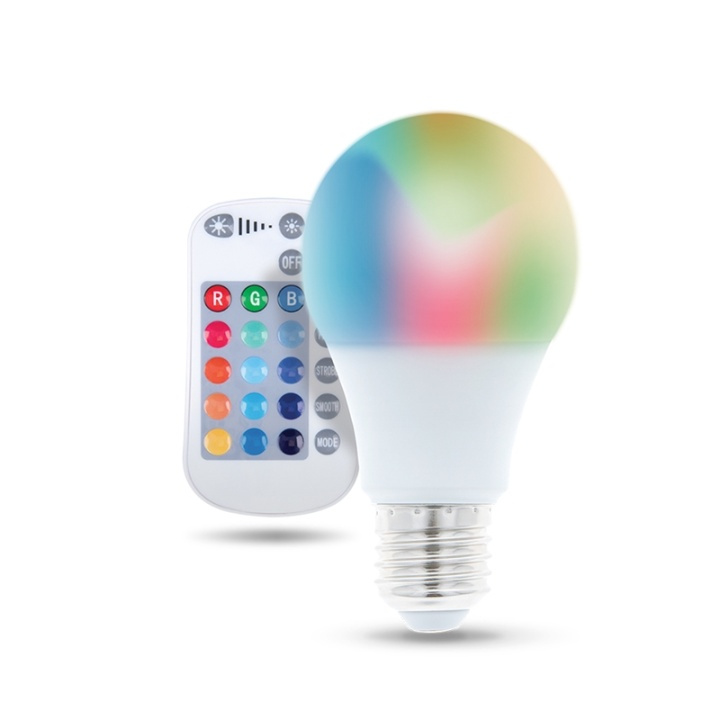 Forever Light Remote controlled LED bulb RGB, E27 A60 9W in the group HOME ELECTRONICS / Lighting / LED lamps at TP E-commerce Nordic AB (38-86589)