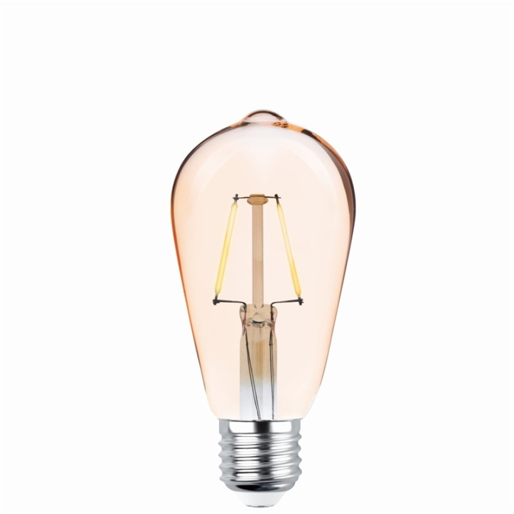 Forever Light Retro LED-lampa med filament Guld, E27 ST64 4W 2200K 400lm in the group HOME ELECTRONICS / Lighting / LED lamps at TP E-commerce Nordic AB (38-86596)