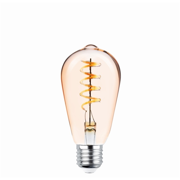 Forever Light Retro LED-lampa med filament Guld, E27 ST64 4W 2000K 250lm in the group HOME ELECTRONICS / Lighting / LED lamps at TP E-commerce Nordic AB (38-86597)