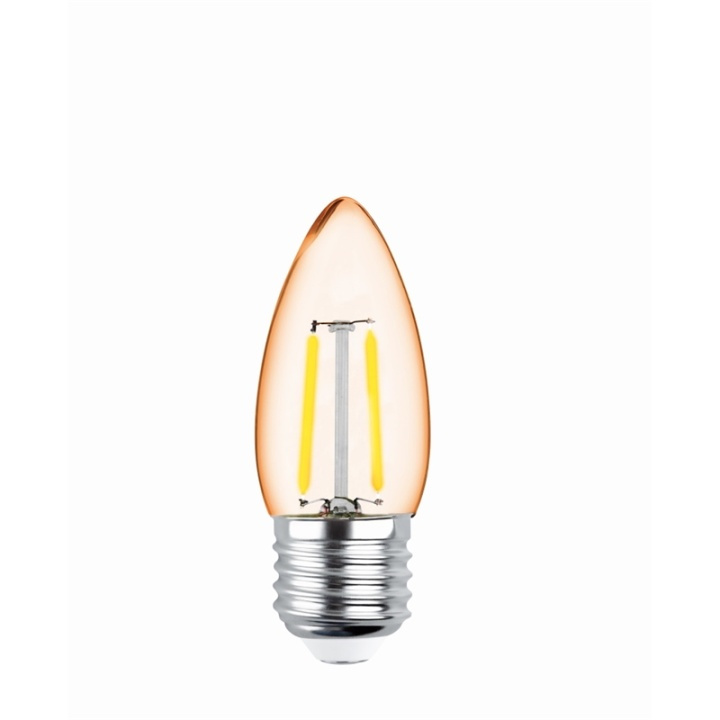 Forever Light Retro LED bulb with filament Gold, E27 C35 2W 2200K 180lm in the group HOME ELECTRONICS / Lighting / LED lamps at TP E-commerce Nordic AB (38-86599)