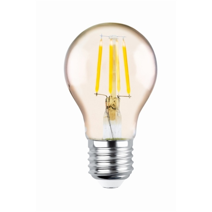 Forever Light Retro LED bulb with filament Gold, E27 A60 4W 2200K 400lm in the group HOME ELECTRONICS / Lighting / LED lamps at TP E-commerce Nordic AB (38-86603)