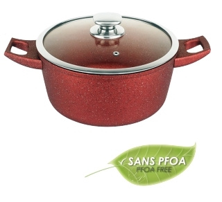 Royalty Line Aluminum Nonstick Pot 26 cm, Marble Red in the group HOME, HOUSEHOLD & GARDEN / Kitchen utensils / Pots & Pans at TP E-commerce Nordic AB (38-86628)