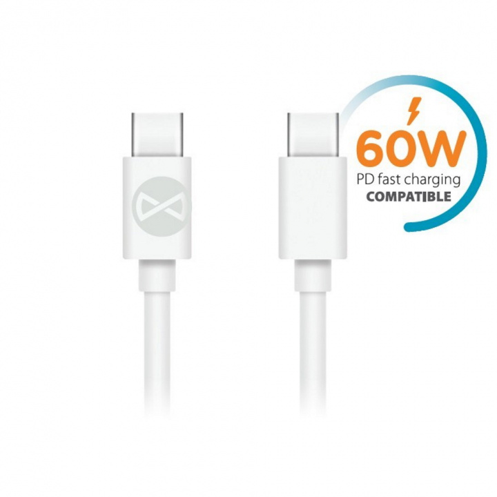 Forever cable USB-C - USB-C 1,0 m 3A, White in the group SMARTPHONE & TABLETS / Chargers & Cables / Cables / Cables Type C at TP E-commerce Nordic AB (38-86655)
